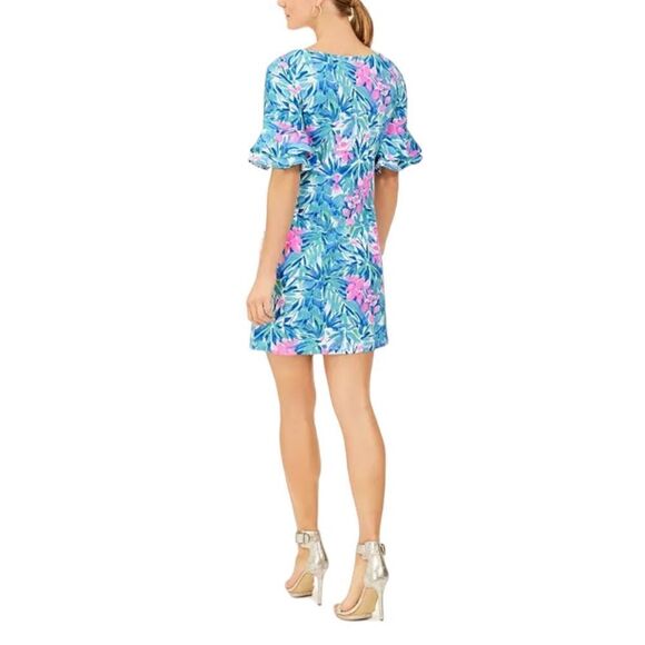 Papagallo Erika Ruffled Floral Print Shift Dress - Picture 8 of 8